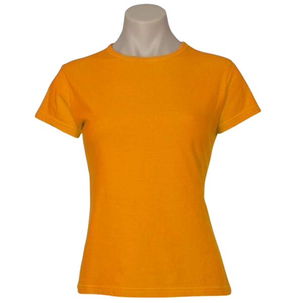 Womens Plain T Shirt 100% Cotton Basic Tee Casual Top Bulk Size 6 24 Orange Tops