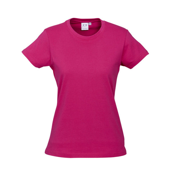 Br Apparel Womens Plain Ladies T Shirt 100% Cotton Basic Tee Casual Top Size 6 24 Magenta Pink Bulk Purchase Available Tops