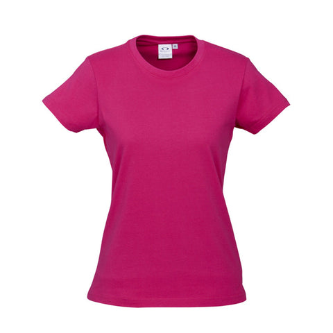 Br Apparel Womens Plain Ladies T Shirt 100% Cotton Basic Tee Casual Top Size 6 24 Magenta Pink Bulk Purchase Available Tops