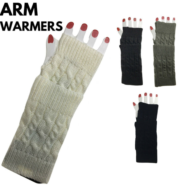 Br Apparel Arm Warmers Knitted Short Fingerless Gloves Winter Mitten Cover Womens Party Gloves & Mittens