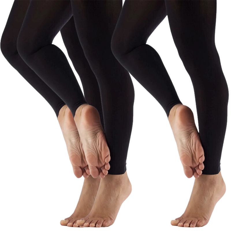Br Apparel 3X Women's Thermal Footless Tights Leggings Black Leg Warmers