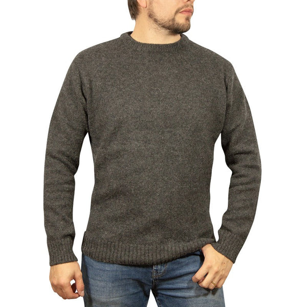 Jacksmith 100% Shetland Wool Crew Round Neck Knit Jumper Pullover Mens Sweater Knitted Jumpers
