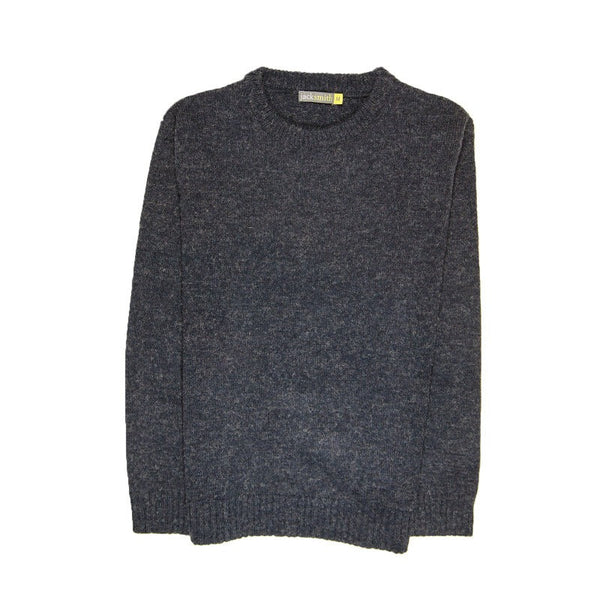 Jacksmith 100% Shetland Wool Crew Round Neck Knit Jumper Pullover Mens Sweater Knitted Navy (45) Jumpers