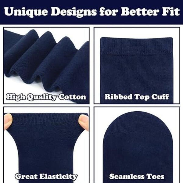 Tag 4 School 1X Pair Uniform Knee High Cotton Rich Girls Boys Kids Navy 13 3 (8 10 Years Old) Socks