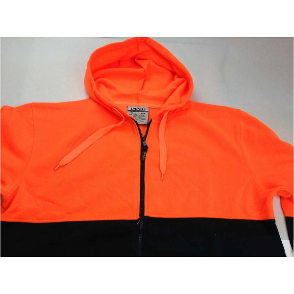 Br Safety Hi Vis Jumper Full Zip Hoodie Workwear Fleecy Fleece Jacket Hooded Orange Navy Coats Jackets & Vests