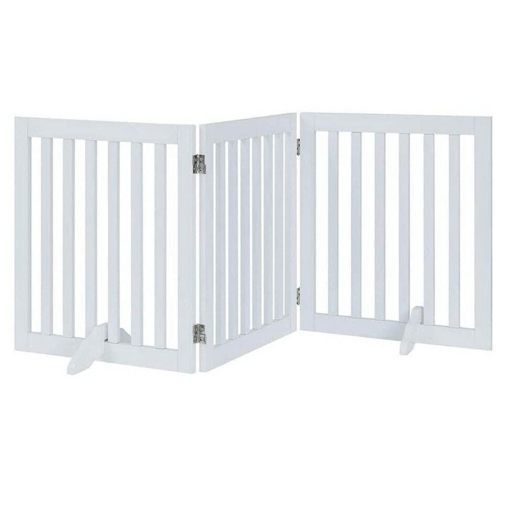 Modern Pets Three Panel Freestanding Dog Gate White Dog Cages