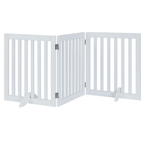 Modern Pets Three Panel Freestanding Dog Gate White Dog Cages