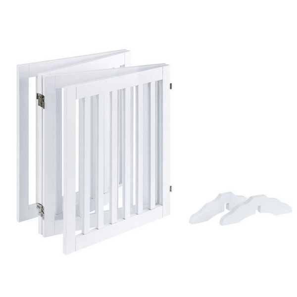 Modern Pets Four Panel Freestanding Dog Gate White Dog Cages