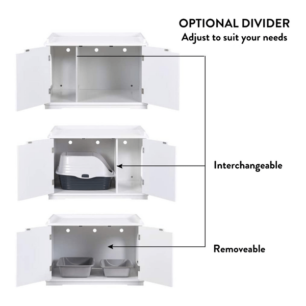 Modern Pets Cleo Cabinet White Cat Litter