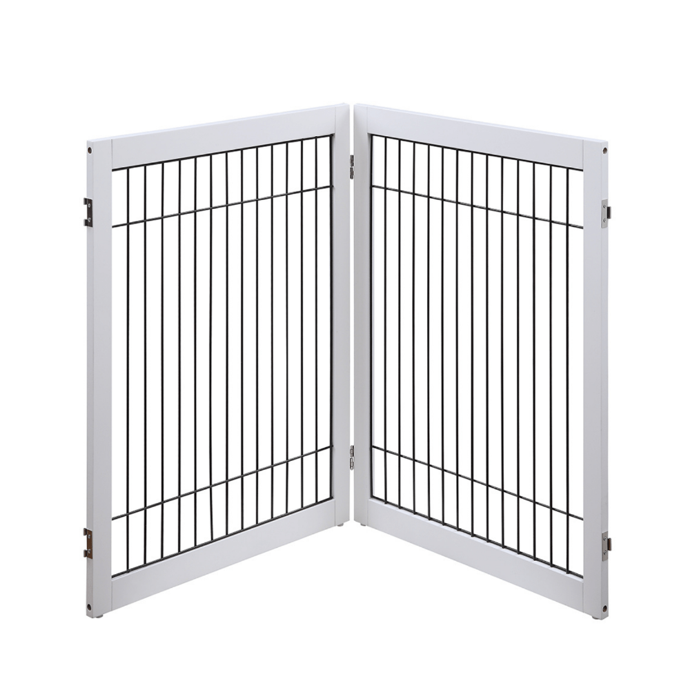 Modern Pets Dog Pen And Gate Two Panel Extension White Fences & Pens