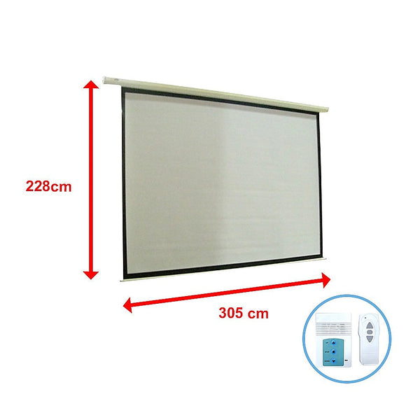 Randy & Travis Machinery 150" Electric Motorised Projector Screen Tv +Remote Projector Screens