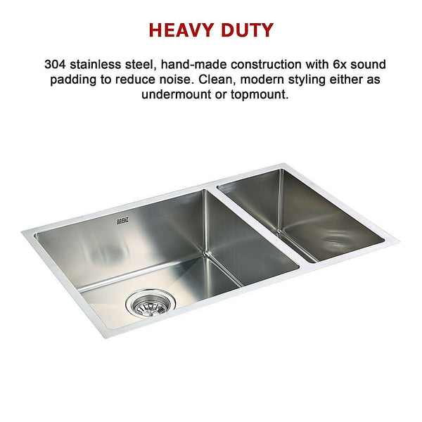 Brienz 715X440mm Handmade Stainless Steel Undermount / Topmount Kitchen Sink With Waste Kitchen Sinks