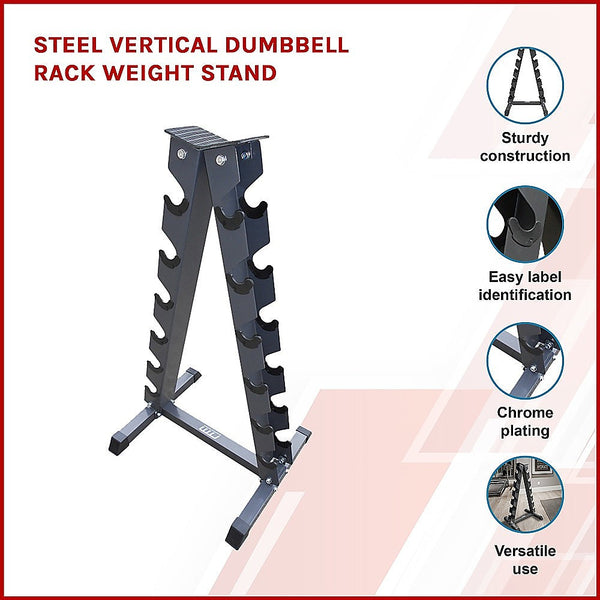 Steel Vertical Dumbbell Rack Weight Stand Weights Storage