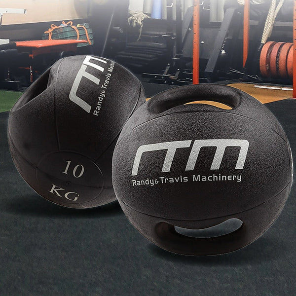 Randy & Travis Machinery 10Kg Double Handled Rubber Medicine Core Ball Medicine Balls