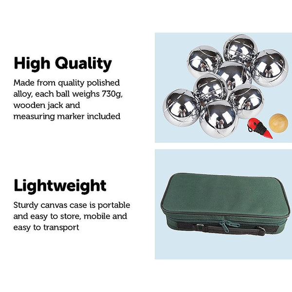 Randy & Travis Machinery Deluxe Boules 8 Alloy Ball Set Bocce