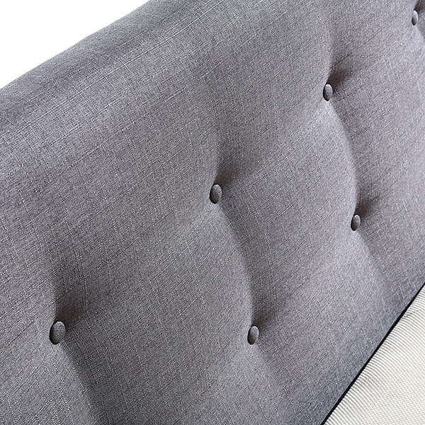 Palermo Double Linen Fabric Deluxe Bed Frame Grey Double Bed Frames