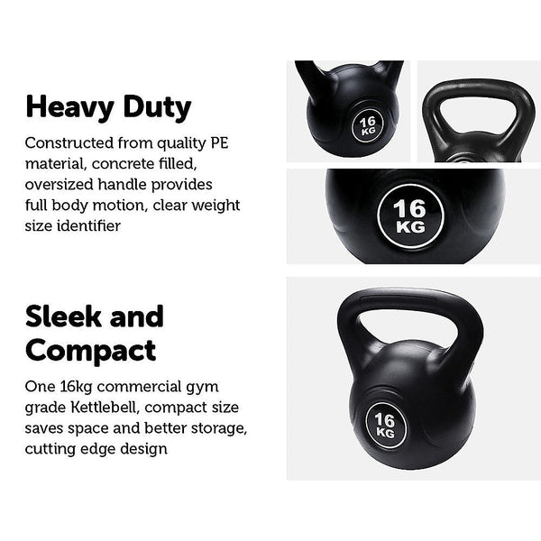 Randy & Travis Machinery Kettle Bell 16Kg Training Weight Fitness Gym Kettlebell Kettlebells