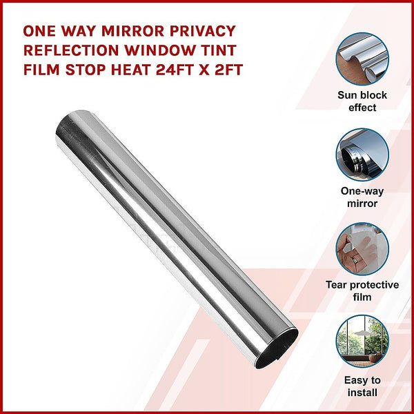 Randy & Travis Machinery One Way Mirror Privacy Reflection Tint Film Stop Heat 24Ft X 2Ft Window Film