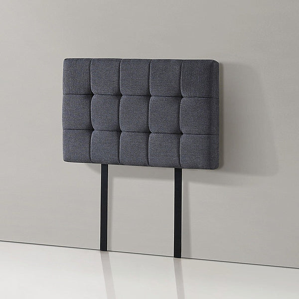 Palermo Linen Fabric Single Bed Deluxe Headboard Bedhead Grey Headboards & Footboards