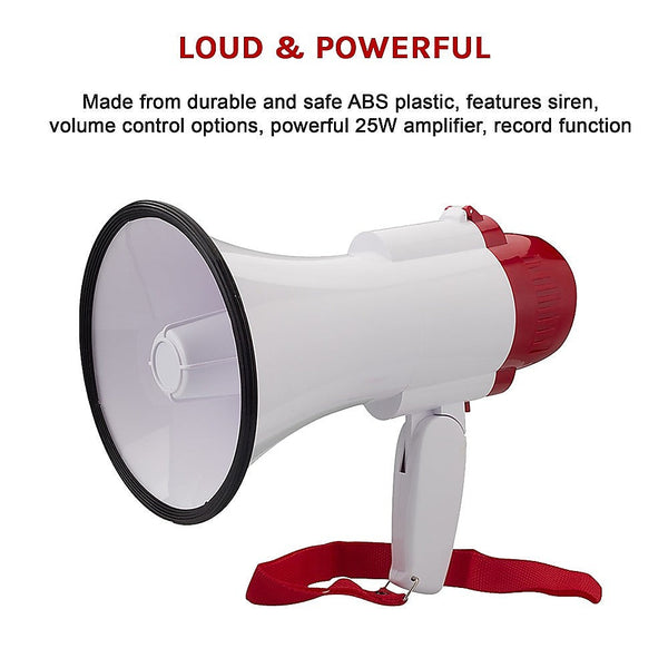 Brienz Audio Megaphone 25Watt Bull Horn With Siren Megaphones
