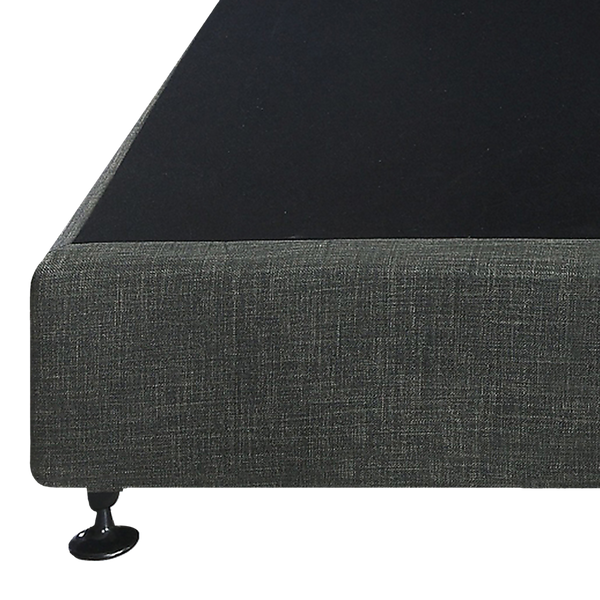 Palermo Queen Ensemble Bed Base Platinum Graphite Linen Fabric Queen Bed Frames