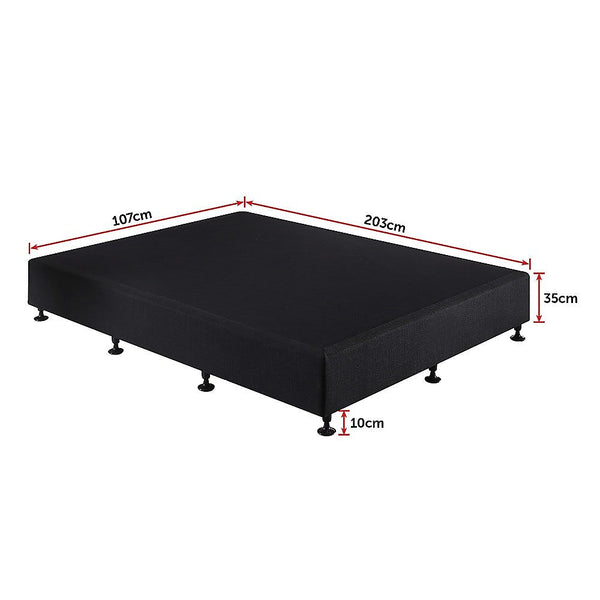 Palermo King Single Ensemble Bed Base Midnight Black Linen Fabric King Single Bed Frames