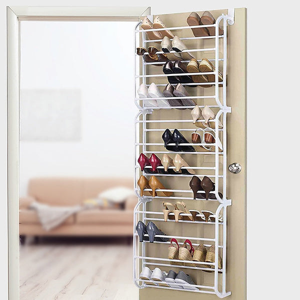 Randy & Travis Machinery 36 Pair Shoe Holder Organiser Over The Door Hanging Shelf Rack Storage Hook Shoe Organisers