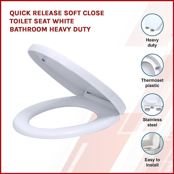 Randy & Travis Machinery Quick Release Soft Close Toilet Seat White Bathroom Heavy Duty Toilet Seats