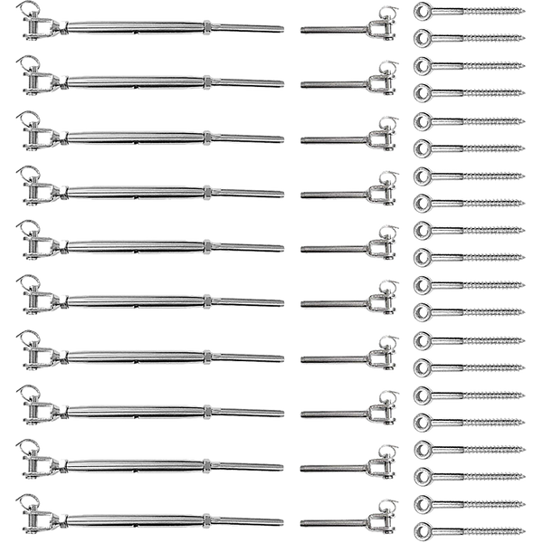 Stainless Steel Wire Rope Diy Balustrade Kit Jaw/Swage Fork Turnbuckle 10 Pack Staircase Kits