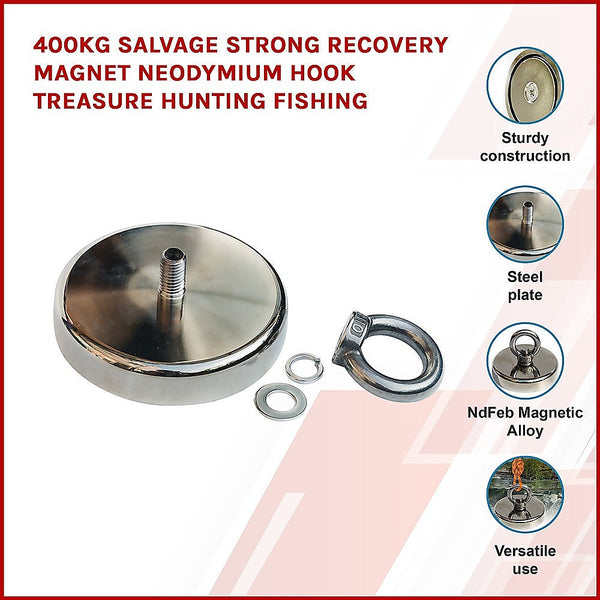 400Kg Salvage Strong Recovery Mag Net Neodymium Hook Treasure Hunti Fishing Lifting Magnets