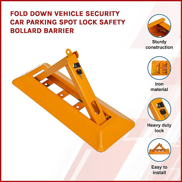 Fold Down Vehicle Security Car Parking Spot Lock Safety Bollard Barrier Safety Cones Posts Barriers