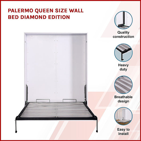 Palermo Queen Size Wall Bed Diamond Edition Queen Bed Frames