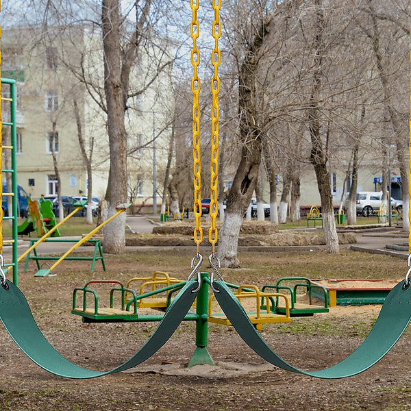 Randy & Travis Machinery 2 Pack Swing Seats Heavy Duty 66 Inch Chain Plastic Coated Playground Set Outdoor Swings