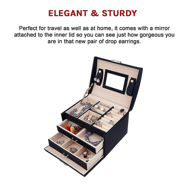 Veile Studios Jewellery Storage Box Girls Rings Necklaces Display Organiser Case Jewellery Boxes