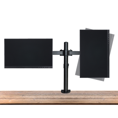 Dual Lcd Monitor Desk Mount Stand Adjustable Fits 2 Screens Up To 27"