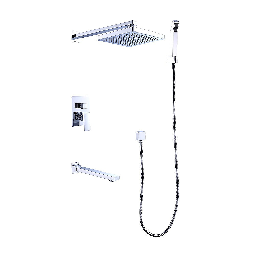 Della Francesca 8" Rain Shower Head Straight Wall Arm Mixer Set Bath Spout Outlet Tap Shower Heads & Combos