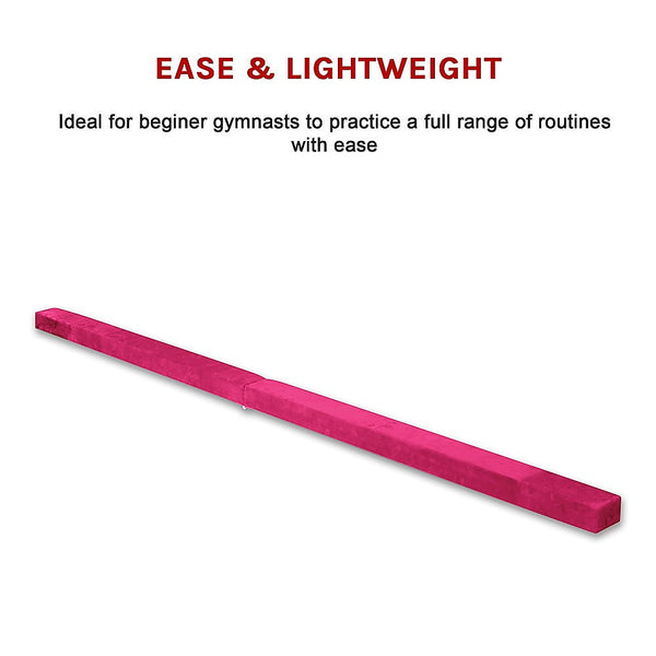Randy & Travis Machinery 2.2M Gymnastics Folding Balance Beam Pink Synthetic Suede Balance Beams