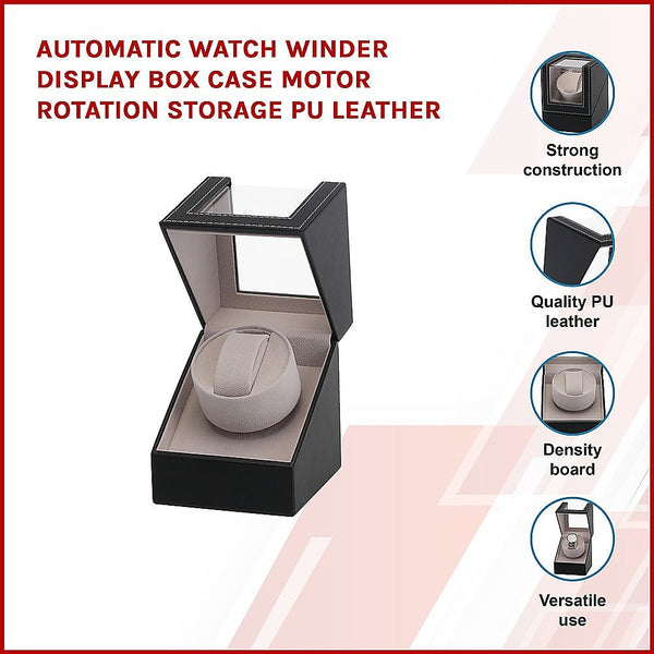 Randy & Travis Machinery Automatic Watch Winder Display Box Case Motor Rotation Storage Pu Leather Watch Winders