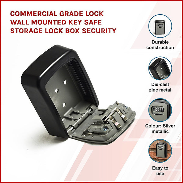 Commercial Grade Lock Wall Mounted Key Safe Storage Box Security