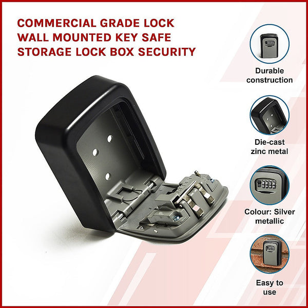 Randy & Travis Machinery Commercial Grade Lock Wall Mounted Key Safe Storage Box Security Key Safes Boxes & Hideaways