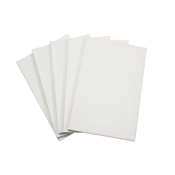 Randy & Travis Machinery 5 Pack Of 20X30cm Artist Blank Canvases Large White Range Oil Acrylic Wood Stretched Canvas