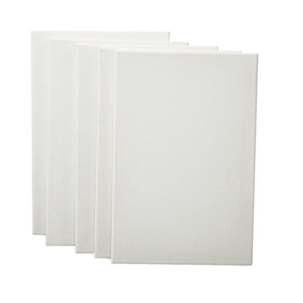 Randy & Travis Machinery 5 Pack Of 20X30cm Artist Blank Canvases Large White Range Oil Acrylic Wood Stretched Canvas