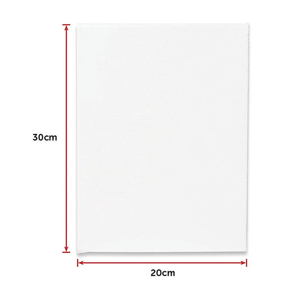 5 Pack Of 20X30cm Artist Blank Stretched Canvas Canvases Large White Range Oil Acrylic Wood