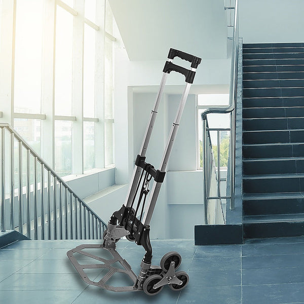 Stair Climbing Trolley 6 Wheels Aluminium Folding Hand Cart Steps