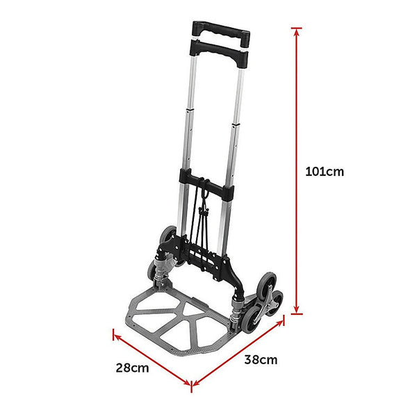 Stair Climbing Trolley 6 Wheels Aluminium Folding Hand Cart Steps