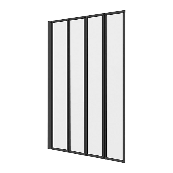 Della Francesca 4 Fold Black Folding Bath Shower Screen Door Panel 1000 X 1400Mm Shower Enclosures