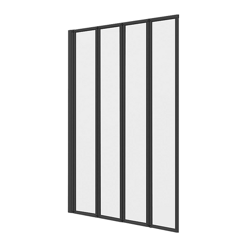 Della Francesca 4 Fold Black Folding Bath Shower Screen Door Panel 1000 X 1400Mm Shower Enclosures