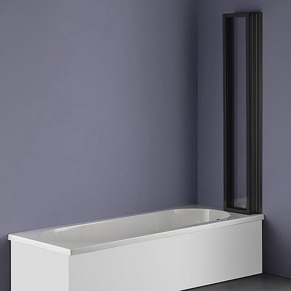 Della Francesca 4 Fold Black Folding Bath Shower Screen Door Panel 1000 X 1400Mm Shower Enclosures
