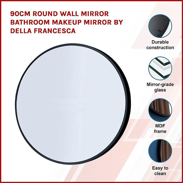 90Cm Round Wall Mirror Bathroom Makeup By Della Francesca