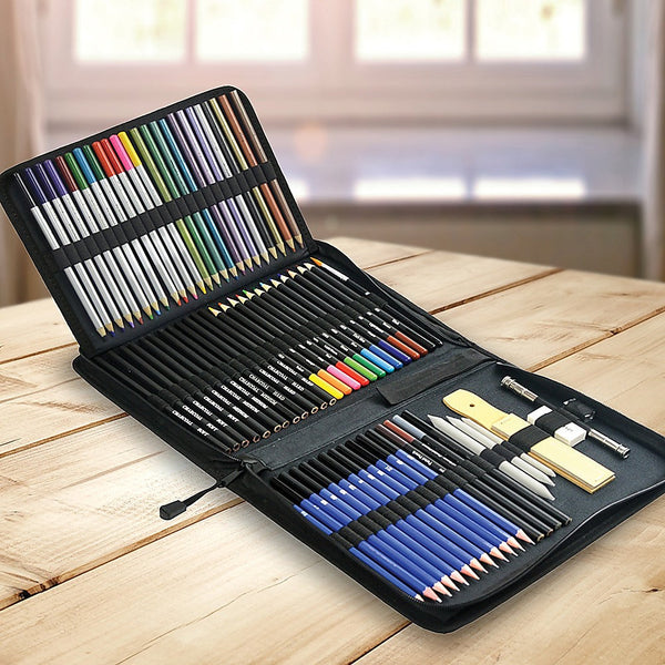 Randy & Travis Machinery Art Sketch Pencils Oil Drawing Colouring Graphite Charcoal Set 72Pcs/Set Art Pencils & Charcoal